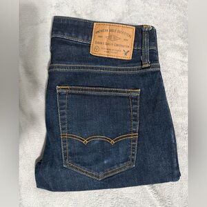 American Eagle Men's Dark Blue Slim Straight Jeans